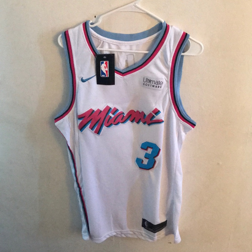NWT! Stitched Wade jersey white and blue
